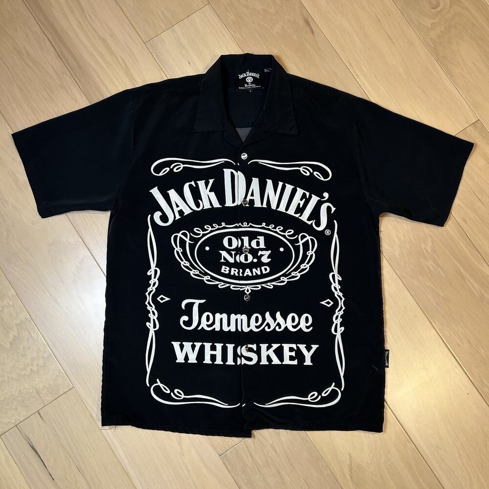 Vintage Dragonfly x Jack Daniels 2003 Camp Shirt Short Sleeve Men’s Large